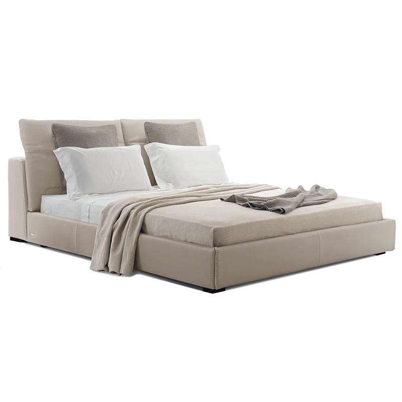 soundnight Sound Night bed in taupe leather bed product shot by Gamma