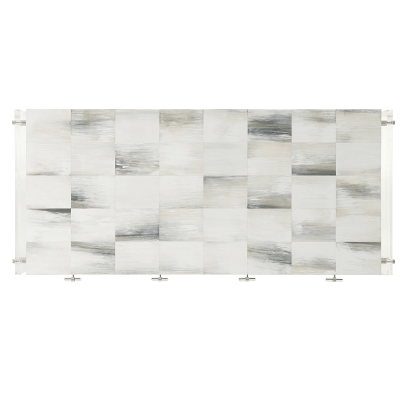 acrylic base and hand-painted faux horn tiled top desk top view