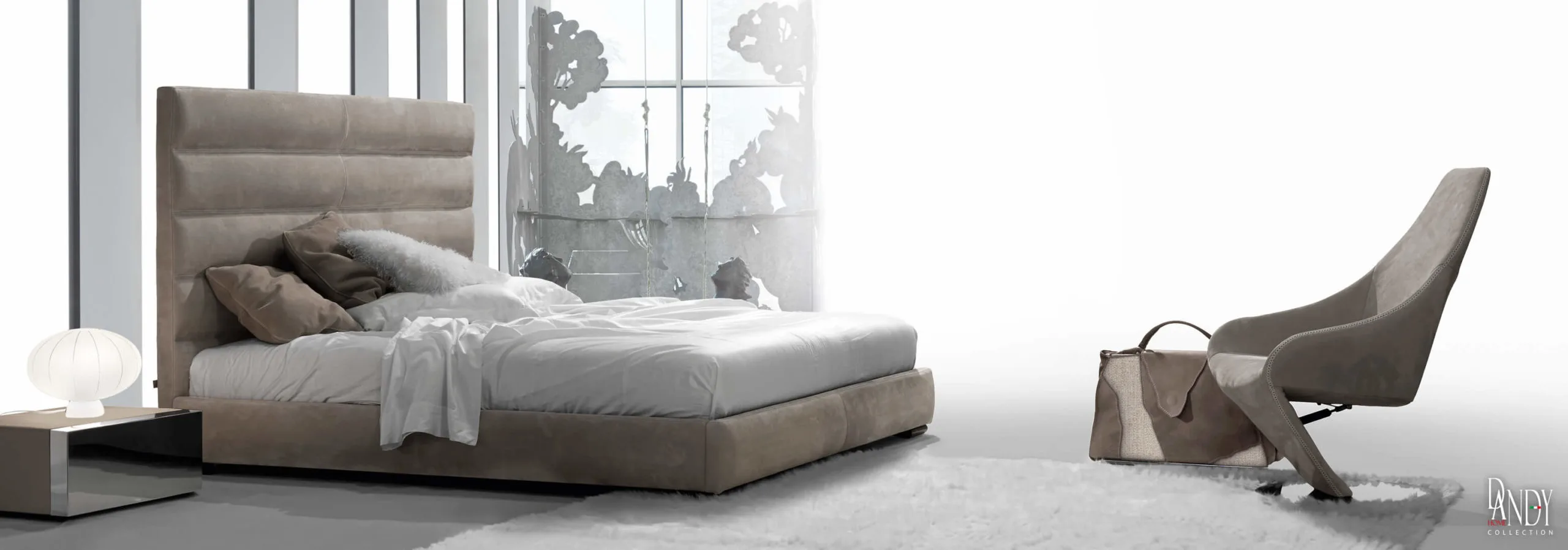 DandyHome_P154-155_Wafer_Night light gray leather horizontal panel bed staged