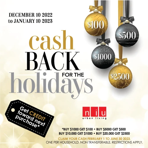 2022 Cashback For The Holidays (Valid From: December 10, 2022 to January 10, 2023)