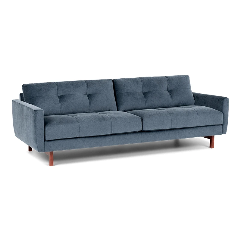 carmet blue two seat sofa product shot