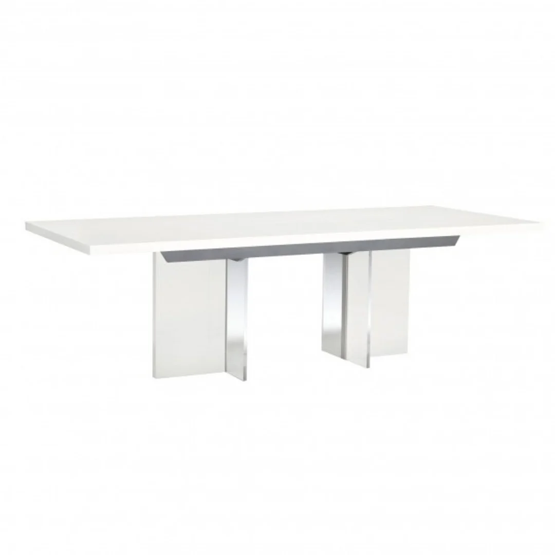 Untitled design (79) white lacquer dining table on acrylic legs