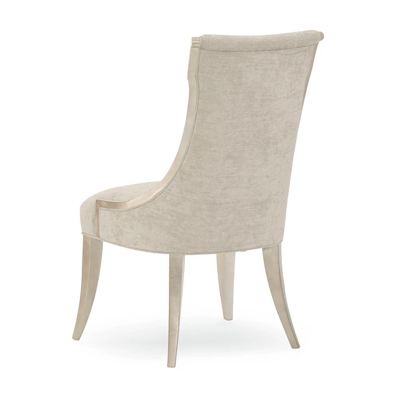 avondale3 single Shimmering pearlescent fabric dining side chair silo backside shot