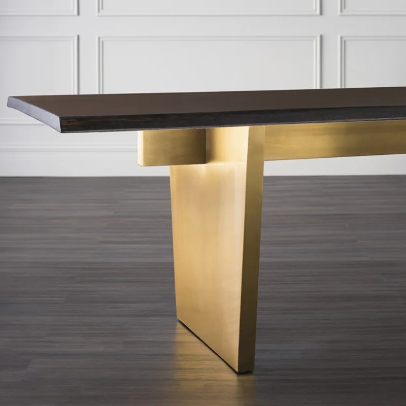 AIDEN2 Aiden shown a close up of one side of dining table with finishes. by Nuevo Living