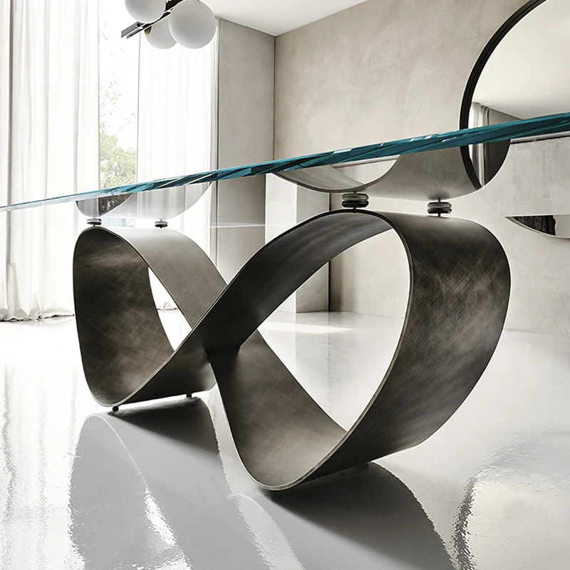 Butterfly dining table in a close up shot from bottom base side view, detailed base by Cattelan Italia