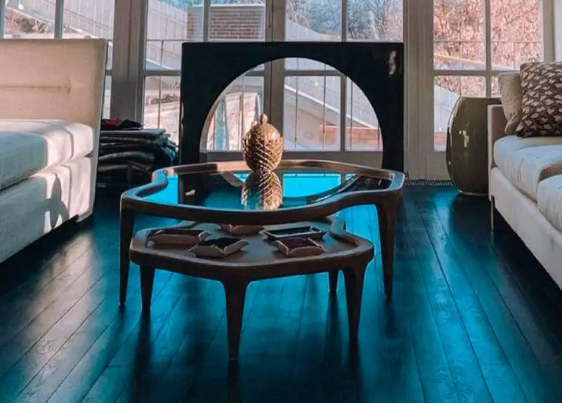 Theodore Alexander living room with wooden floors