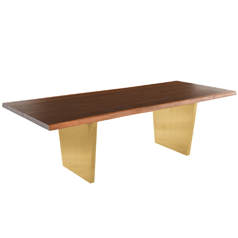 aiden Aiden dining table oak top and gold base by Nuevo Living
